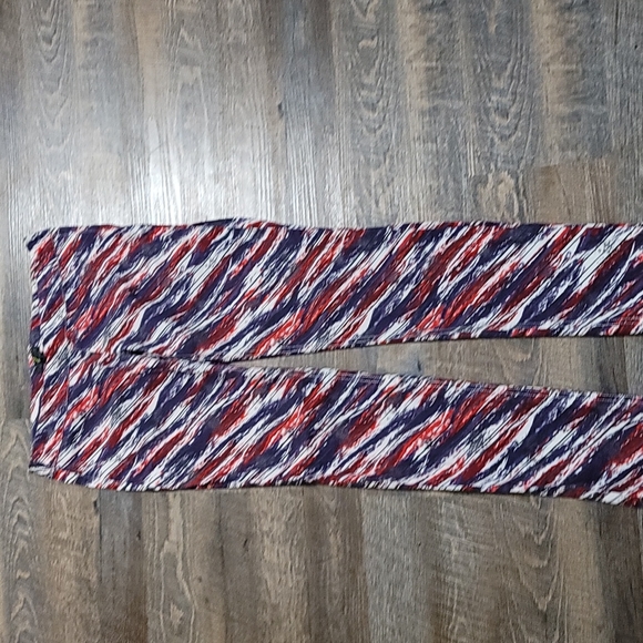 Gently Loved woman's pants multicolor pattern size 7 made by G21 side zip skinny - Picture 4 of 15